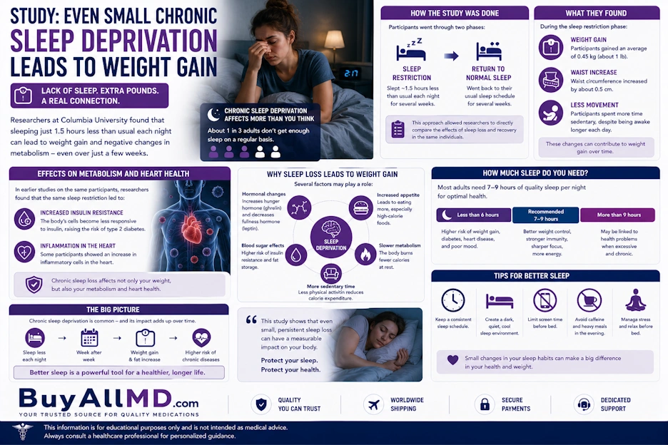 Chronic sleep deprivation leads to weight gain — Columbia University study on sleep restriction and metabolism