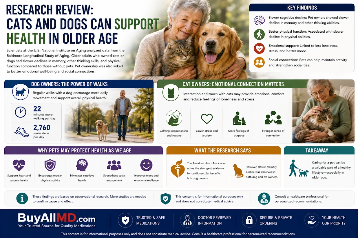 Pets and healthy aging — cats and dogs may support cognitive and physical health in older adults, according to NIA research